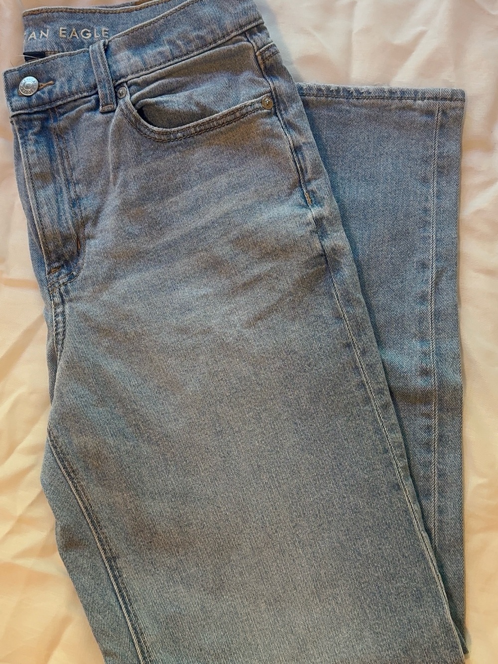 American Eagle Outfitters Women's Straight Leg Light Blue Jeans